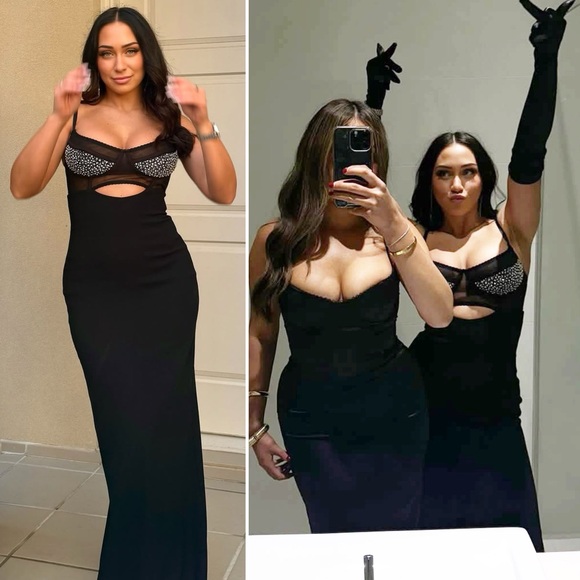 Rachel Gilbert Stephanie Hartley Embellished Corset Gown Black Size 10 US - Picture 15 of 16